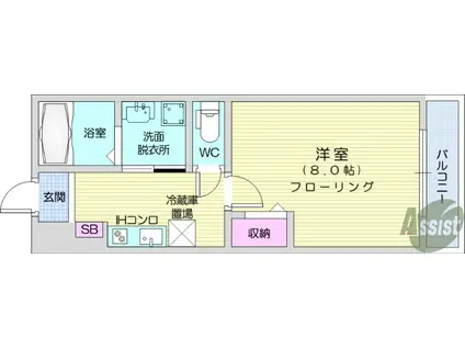 ラフレーズ・KI(1K/2階)の間取り写真