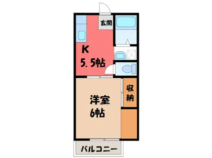 カヨウドウハイツ I(1DK/1階)の間取り写真