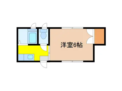 松屋ビル(1K/2階)の間取り写真