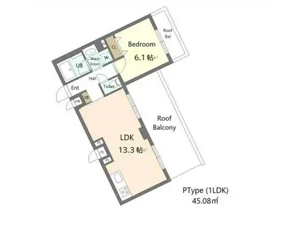 アリビス新江古田(1LDK/3階)の間取り写真