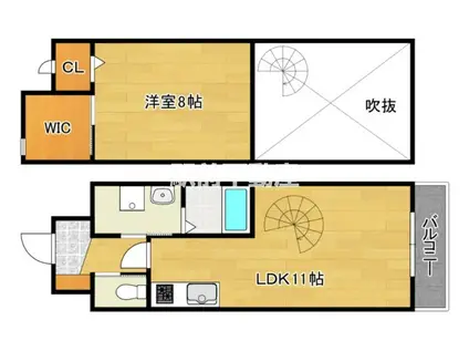 カーサ・デ・カゲ・コルデラB(1LDK/4階)の間取り写真