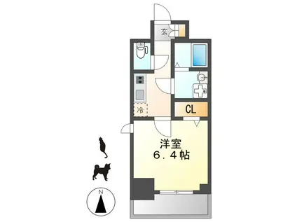 エスリード名古屋STATION ウエスト(1K/4階)の間取り写真