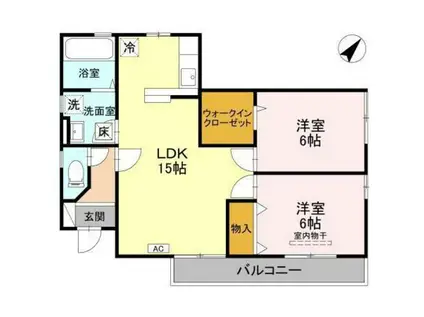 プリスティーヌ(2LDK/1階)の間取り写真