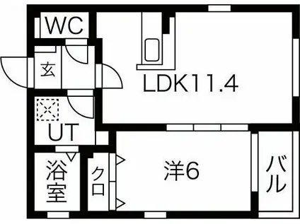 DEVELD辻本通(1LDK/2階)の間取り写真