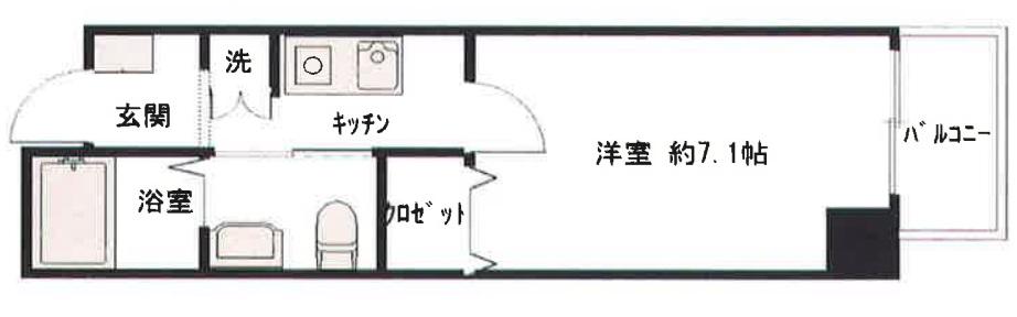 フィオレ立売堀(1K/4階)の間取り写真
