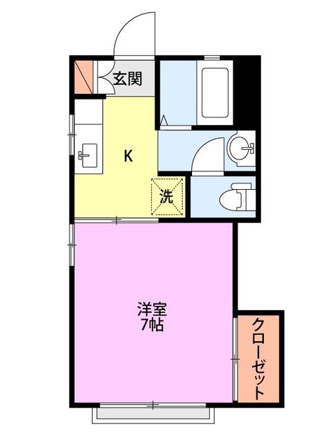 グランメール寺尾台(1K/2階)の間取り写真
