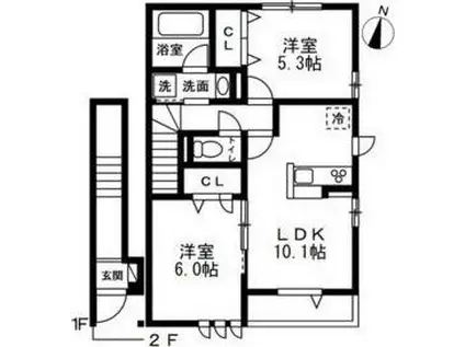 パークガーデン石神井公園(2LDK/2階)の間取り写真