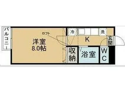 アクセスコート弐番館(1K/1階)の間取り写真