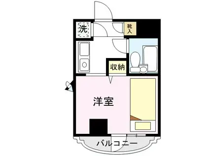 クイーンズアカデミア(ワンルーム/4階)の間取り写真