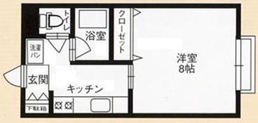フォレストアメニティ(1K/1階)の間取り写真