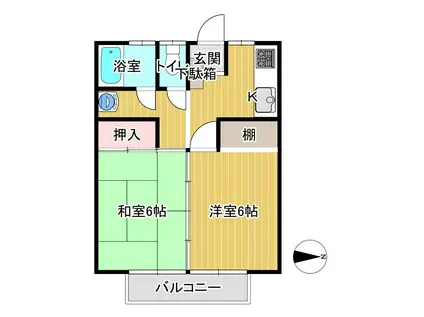 タカエビレッジ(2K/2階)の間取り写真