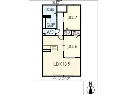 HEIM MAISON LS NONAMI(2LDK/3階)の間取り写真