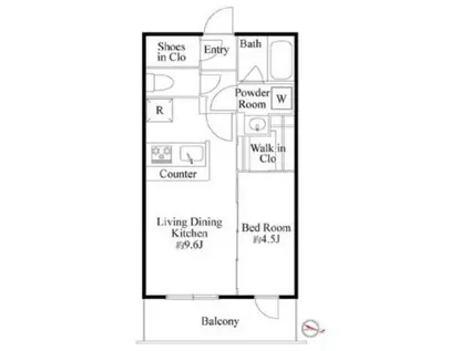 ラ・ミアカーサ東中野(1LDK/2階)の間取り写真