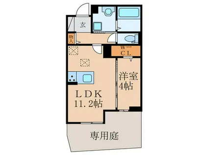 フース コーシェリ(1LDK/1階)の間取り写真