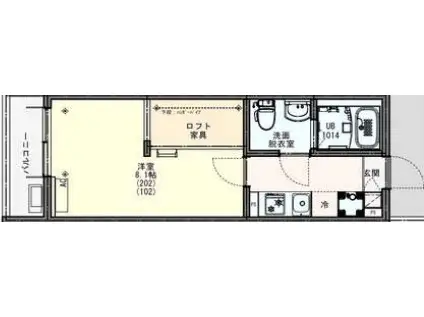 KEIAI RESIDENCE 八王子(1K/1階)の間取り写真