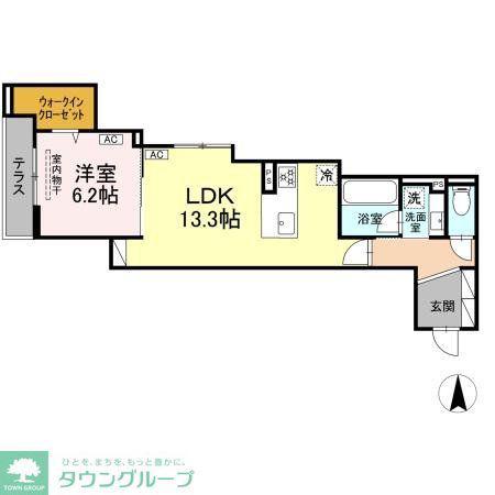セレスティア中野上高田(1LDK/1階)の間取り写真