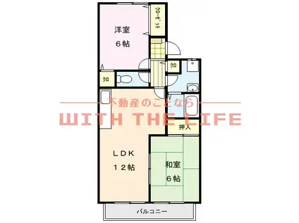 ネオポリス津福(2LDK/2階)の間取り写真