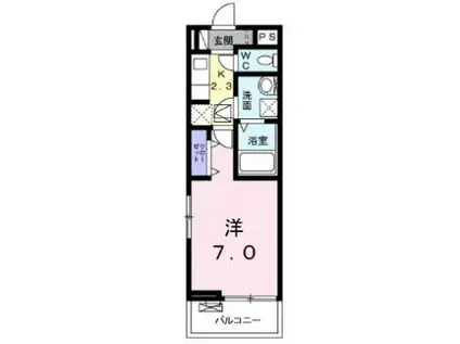 アンジューノ(1K/1階)の間取り写真