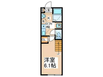 プレットさがみ野(1K/2階)の間取り写真