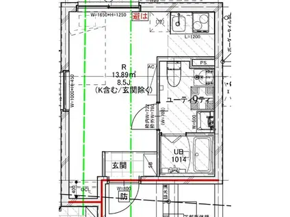 クレドコート品川中延(ワンルーム/1階)の間取り写真