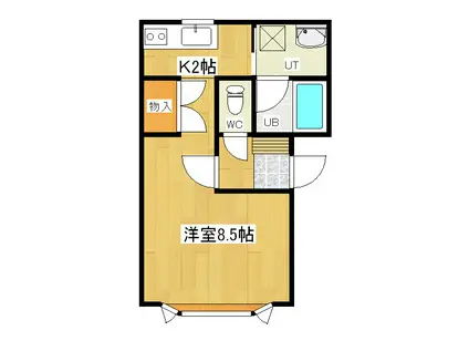 ハッピー96II(1K/2階)の間取り写真