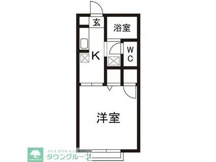 サンビアン S棟(1K/2階)の間取り写真