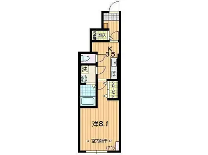 LE MEILLEUR北天昌寺(1K/1階)の間取り写真