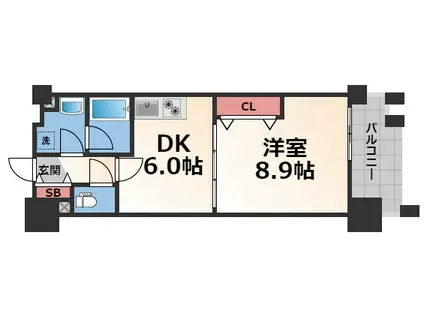 布施ハイライン(1DK/5階)の間取り写真