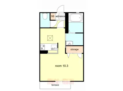 シャーメゾン道意(ワンルーム/1階)の間取り写真