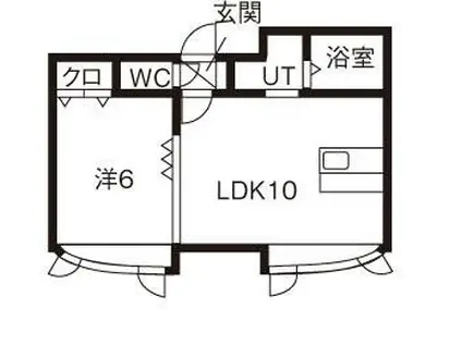 ヒューマンN34(1LDK/2階)の間取り写真