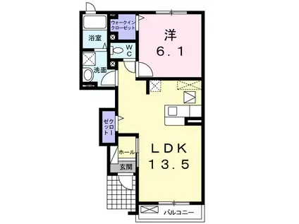 ジェルメSAKAIウエスト(1LDK/1階)の間取り写真