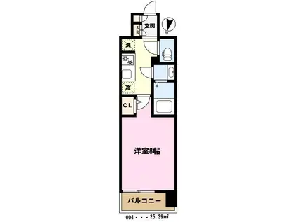 オーパスホームズ川口(1K/13階)の間取り写真