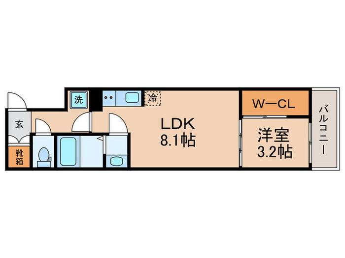 シエーナグランデ四条烏丸(1LDK/2階)の間取り写真