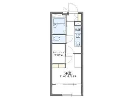 レオパレスリバーK(1K/2階)の間取り写真