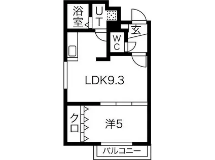 ムルソー・プルミエール(1LDK/1階)の間取り写真