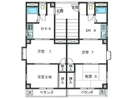 水野ビル(2DK/2階)の間取り写真