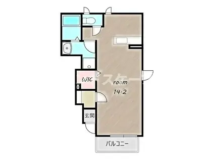 アンソレイユ(ワンルーム/1階)の間取り写真