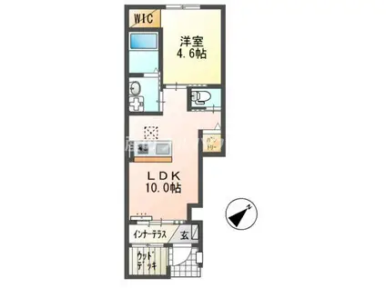 クルール(1LDK/1階)の間取り写真