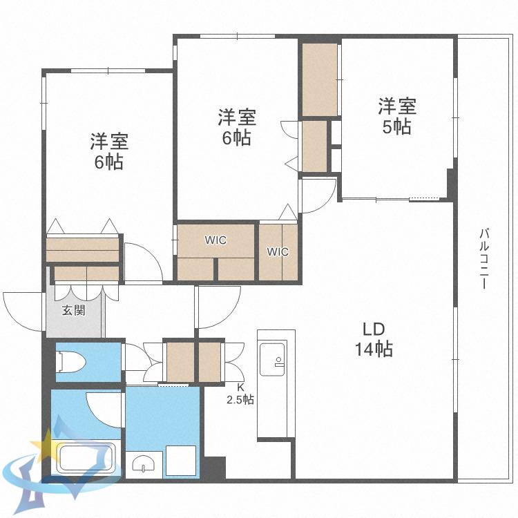 S-RESIDENCE神宮前(3LDK/3階)の間取り写真