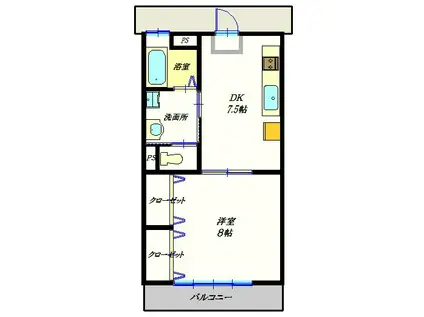 ライフピア南狭山第1(1DK/1階)の間取り写真