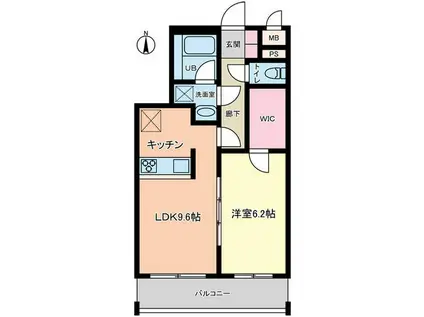 モストンソラーレ(1LDK/2階)の間取り写真