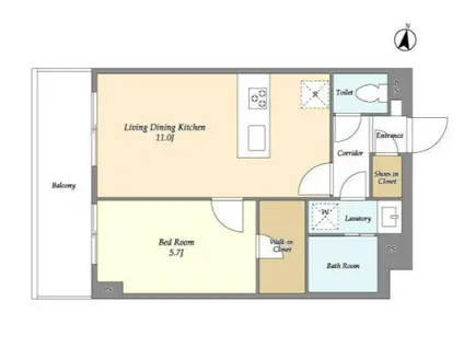 メゾンドオンディーヌ(1LDK/1階)の間取り写真