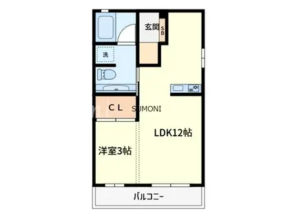 FLAT WIN(1LDK/1階)の間取り写真