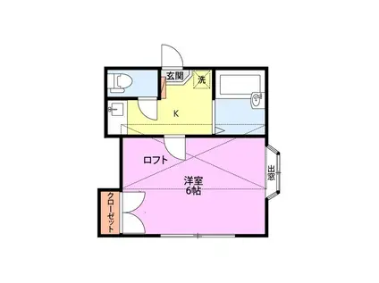 レオパレス新潟第一(1K/1階)の間取り写真