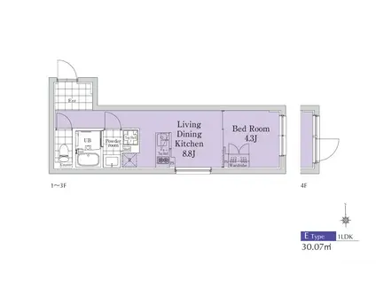 EXAM新中野II(1LDK/1階)の間取り写真