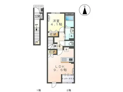 MS LUNA II(1LDK/2階)の間取り写真