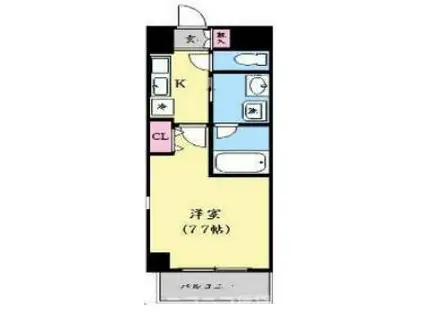 グランビューレジデンス(1K/3階)の間取り写真