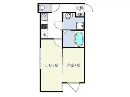 INOVE二子新地(1LDK/1階)の間取り写真