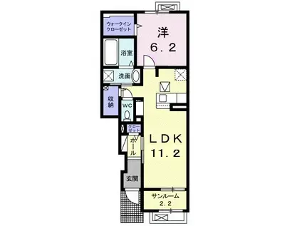 フェリオ(1LDK/1階)の間取り写真
