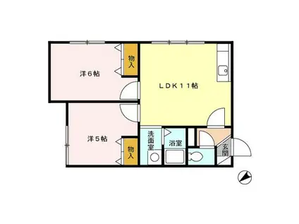 ルグランミキA(2LDK/1階)の間取り写真